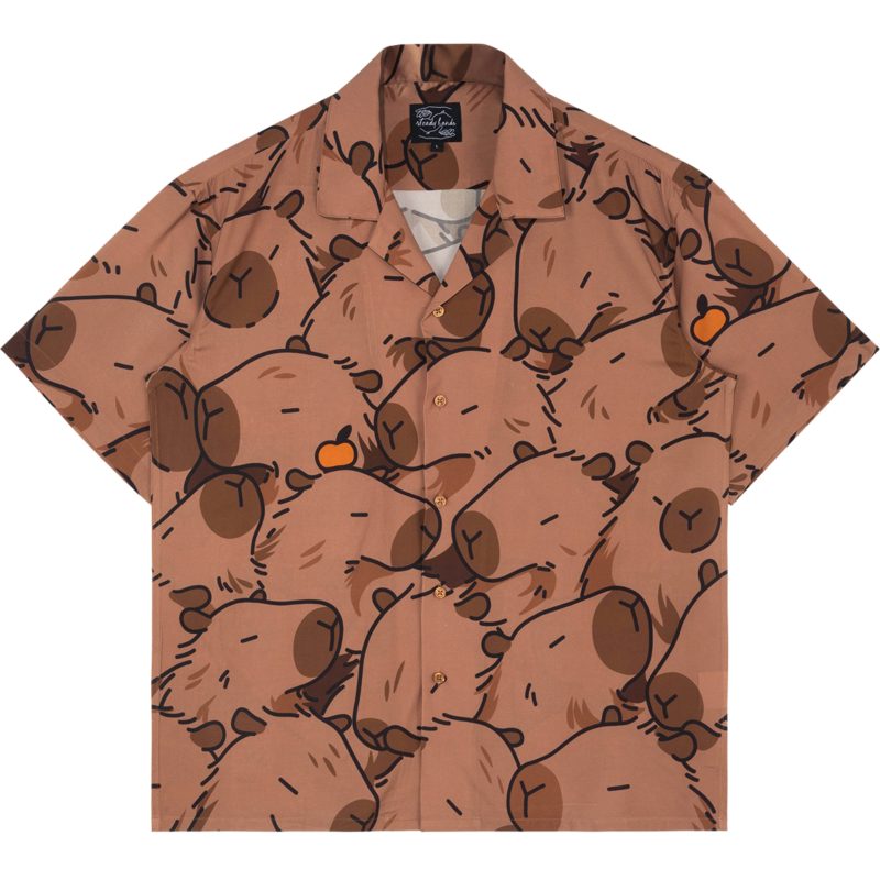 Capybara With Me Button Up 1