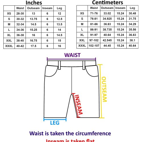 Shorts Size Chart