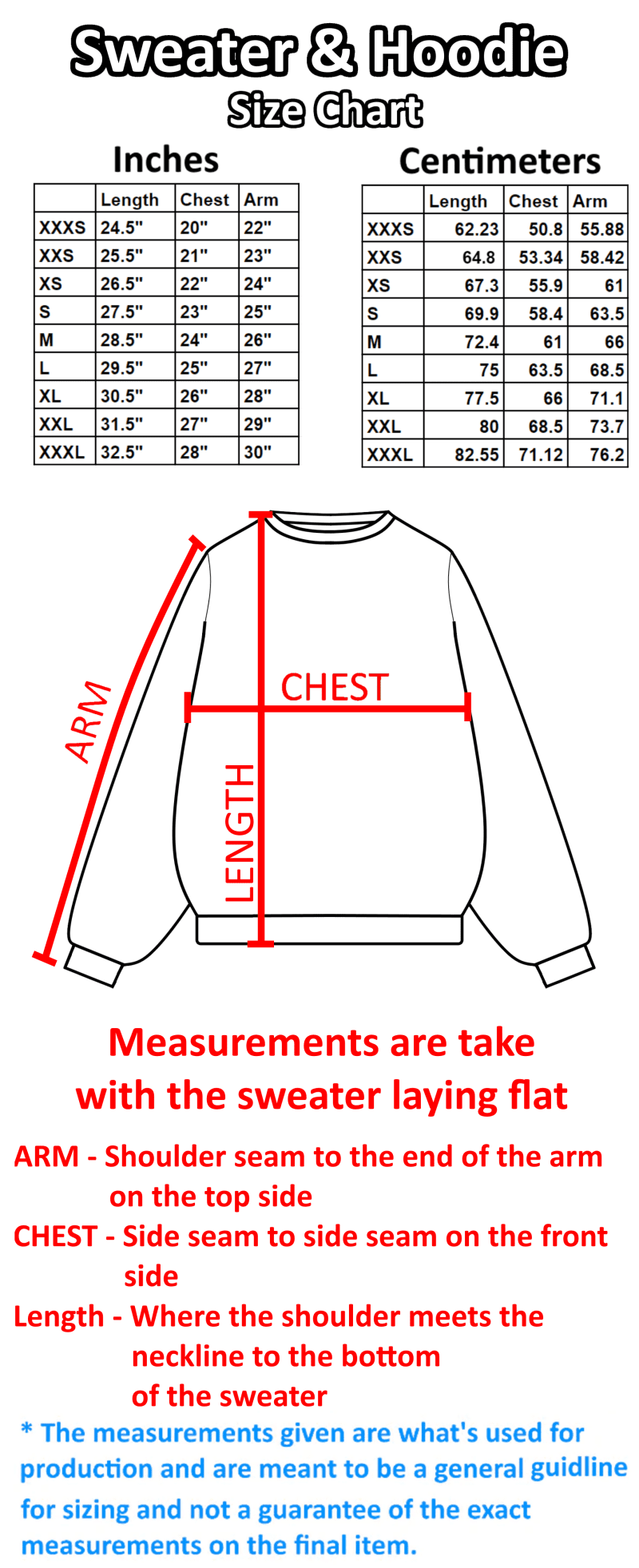 SizeGuideOversizedSweater 1